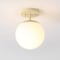 Jonathan Y Marcel Bistro 7.75" 1-Light Bohemian Farmhouse Iron/Frosted Glass LED Semi Flush Mount, Beige/White JYL7499B - alternate 9