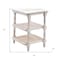 Homeroots 24" Antiqued White Solid Wood End Table With Two Shelves 632711 - alternate 6