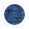 Homeroots 8' Blue And Charcoal Round Floral Washable Indoor Outdoor Area Rug 631013 - alternate 4