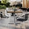 Flash Furniture Commercial All-Weather 36" Square Natural HPL Tabletop-Silver X Base ST-SQ36-NAT-T3030S-GG - alternate 8