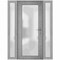 Vdomdoors Front Exterior Prehung FiberGlass Door Frosted Glass / Manux 8102 Grey Ash / 2 Sidelight Exterior W MANUX8102EXD-SS-W16+36+16 x H80-LH - alternate 1