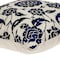 Homeroots 22" Beige and Indigo Floral Cotton Throw Pillow With Embroidery 529230 - alternate 5