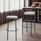 Homeroots Set of Two 30" Beige and Black Chenille and Steel Low Back Bar Height Bar Chairs, 2PK 555725 - alternate 5
