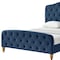 Homeroots Navy Blue Solid Wood Twin Tufted Upholstered Velvet Bed 544899 - alternate 8