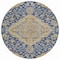 Homeroots 8' Navy Blue Beige And Brown Round Oriental Washable Indoor Outdoor Area Rug 605255 - alternate 8