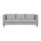 Homeroots 85" Gray Leather Sofa With Brown Legs 546411 - alternate 7
