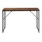 Homeroots 32" Brown and Black Wood and Metal H-Shape Computer Desk 568039 - alternate 1