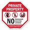 Signmission Private Property No Trespassing Sol, 6 Inch X 6 Inch, Plastic Sign OC-P-6-103 - alternate 1
