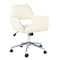 Homeroots Beige and Silver Upholstered and Steel Adjustable Swivel Rolling Office Chair 568083 - alternate 5