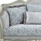Homeroots 66in Light Gray And Champagne Linen Damask Loveseat and Toss Pillows 515727 - alternate 6