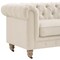 Homeroots 92" Beige Linen Chesterfield Wood Sofa 543987 - alternate 8