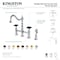 Kingston Brass Bridge Kitchen Faucet with Brass Sprayer, Antique Brass KS1273PKXBS - alternate 6