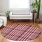 Homeroots 8' Red Black And Ivory Round Plaid Washable Indoor Outdoor Area Rug 601514 - alternate 4