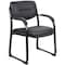 Boss Side Chair, Black Back, 23 in W 24-1/2" L 34-1/2" H, Fixed, Leather Seat B9519 - alternate 1