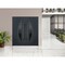 Vdomdoors Steel Double Doors Deux 6501 Anthracite Stainless Inserts Single Modern Painted DEUX6501DEXD-BLK-RH-W72 x H80 - alternate 4