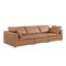 Homeroots 122" Chestnut Top Grain Leather Reclining Solid Wood Sofa 720407 - alternate 7
