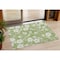 Homeroots 3' X 5' Artichoke Green And Ivory Floral Washable Indoor Outdoor Area Rug 599850 - alternate 1