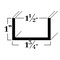 Brunner Aluminum U Channel 1" x 1-3/4" x 1/8", Fits 1-1/2", 6063-T5 (C41628), 12 Foot Satin Anodized C41628 S12 - alternate 2