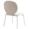 Leisuremod Celestial Boucle Dining Side Chair with White Powder Coated Iron Frame, White CCW-23W - alternate 4