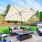 Pure Garden 10 Rectangular Patio Umbrella, Beige 50-LG1277 - alternate 9