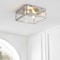 Jonathan Y Grayson 12" 2-Light Bohemian Farmhouse Iron/Glass LED Flush Mount, Nickel/Clear JYL9501D - alternate 9