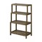 Homeroots 37" Chestnut Solid Wood Four Tier Step Bookcase 380029 - alternate 5