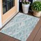 Homeroots 3' X 5' Aqua Mint Green And Silver Geometric Washable Indoor Outdoor Area Rug 589200 - alternate 1