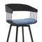 Armen Living Athena 31in Swivel Black Wood Bar Stool in Blue Fabric with Black Metal LCATBABLKBLU30 - alternate 5