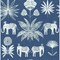 A-Street Prints Bazaar Blue Elephant Oasis Wallpaper 4014-26436 - alternate 1