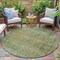 Homeroots 8' Green And Ivory Round Abstract Washable Indoor Outdoor Area Rug 631097 - alternate 5