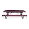 Leisure Craft 8' Standard Picnic Table, Perforated Metal, Portable, Burgundy T8XPP-PERF-BURGUNDY - alternate 1