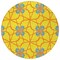 Homeroots 8' Yellow And Teal Blue Round Geometric Washable Indoor Outdoor Area Rug 613454 - alternate 6