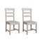 Homeroots Set of Two White Wood Ladder Back Dining Side Chairs 522051 - alternate 8