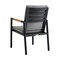 Armen Living Crown Black Aluminum and Teak Outdoor Dining Chair with Dark Gray Fabric - Set of 2 LCCRCHBL - alternate 8