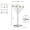 Vintiquewise Large Modern Antique Silver Nine Branch Electric Chabad Style Hanukkah Menorah with Flame QI004626-Si - alternate 7