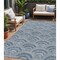 Homeroots 5' X 8' Denim Blue Navy Blue And Ivory Geometric Washable Indoor Outdoor Area Rug 615195 - alternate 1