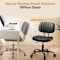 Yssoa HealSmart Small Office Desk Chair with Wheels, Armless Desk Chair with Lumbar Support, PU Leather L 3A88FNCHAIRDESKBLK01 - alternate 5
