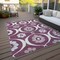 Homeroots 8' X 10' Eggplant Ivory And Gray Medallion Washable Indoor Outdoor Area Rug 589605 - alternate 6