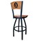 Holland Bar Stool Co 36" Blk Wrinkle Florida State Head Swivel Bar Stool, Engraved Back L03836BWMedMplAFSU-HDMedMpl - alternate 5