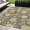 Homeroots 5' X 8' Chocolate And Beige Floral Washable Indoor Outdoor Area Rug 605194 - alternate 1