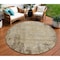 Homeroots 8' Brown And Beige Round Abstract Washable Indoor Outdoor Area Rug 612312 - alternate 1
