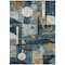 Homeroots 3' X 5' Teal Blue Ivory And Gold Geometric Washable Indoor Outdoor Area Rug 604506 - alternate 5