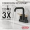 Delta Nicoli Two Handle Centerset Bathroom Faucet, 6.56 in, Matte Black / Champagne Bronze 25849LF-GZ - alternate 7