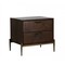 Homeroots 22" Brass Two Drawers Solid Wood Nightstand 473022 - alternate 1