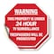Signmission Warning This Property Is Under 24 H, 4 inch X 4 inch, Vinyl Decal, 2PK OC-D-2PACK-4-318 - alternate 1