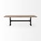 Homeroots 96" Natural And Black Solid Wood And Metal Trestle Base Dining Table 380482 - alternate 1