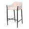 Homeroots 30" Beige And Black Fabric And Steel Bar Height Bar Chair 555670 - alternate 1