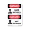 Signmission OSHA Danger Sign, Hard Hat Area Bilingual, 10in X 7in Aluminum, OS-DS-A-710-VG-1292 OS-DS-A-710-VG-1292 - alternate 1