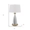 Homeroots 31" Brown Metal Geometric USB Table Lamp With White Empire Shade 524742 - alternate 4