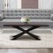 Homeroots 55" Brown And Black Solid Wood And Metal Coffee Table 520647 - alternate 6